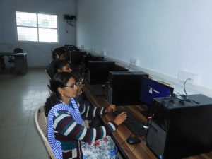 Students performing practicals in Language Lab